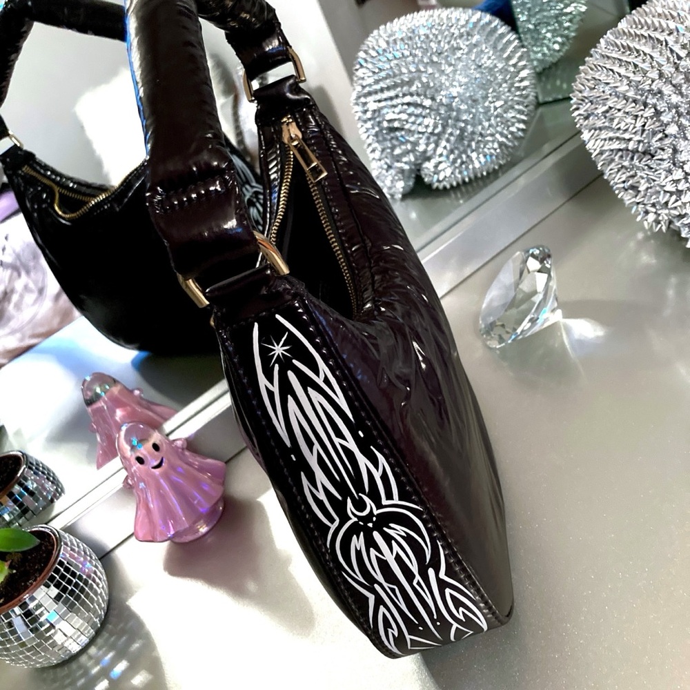 ✨A New Day Shiny Black Puffer Hobo Bag Small / Medium ~Vegan